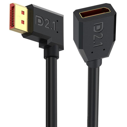 DP2.1 Male to DP2.1 Female Right Elbow 52Gbps 16K 30Hz DisplayPort Extension Adapter Cable, Length: 50cm(Black) -  by buy2fix | Online Shopping UK | buy2fix