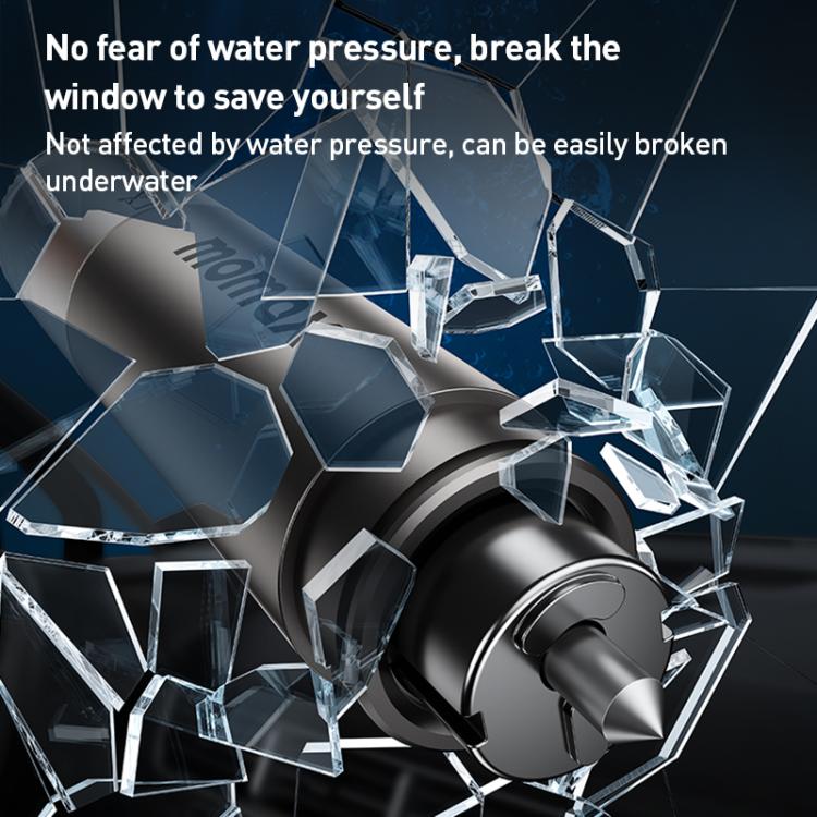 MOMAX CR11E 1-Move Portable 2 in 1 Car Seat Belt Cutter Emergency Safety Hammer(Grey) - Emergency Hammer by MOMAX | Online Shopping UK | buy2fix