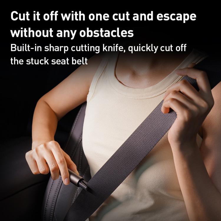 MOMAX CR11E 1-Move Portable 2 in 1 Car Seat Belt Cutter Emergency Safety Hammer(Grey) - Emergency Hammer by MOMAX | Online Shopping UK | buy2fix