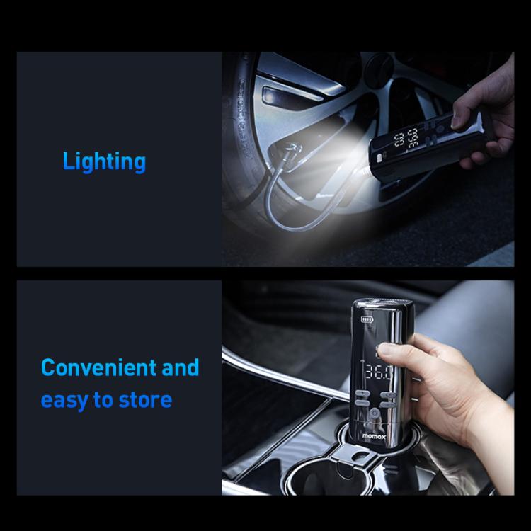 MOMAX CR16D 1-Move Support Car Digital Display Portable Smart Electric Wireless Air Pump(Black) - Inflatable Pump by MOMAX | Online Shopping UK | buy2fix