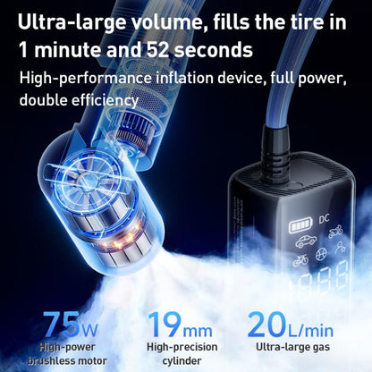 MOMAX CR16D 1-Move Support Car Digital Display Portable Smart Electric Wireless Air Pump(Black) - Inflatable Pump by MOMAX | Online Shopping UK | buy2fix