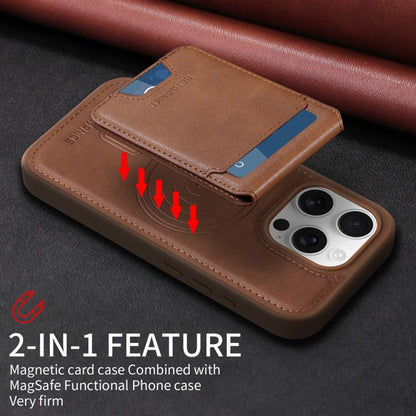 For iPhone 16 Pro BETOPNICE Vertical Flip Detachable MagSafe Wallet Phone Case(Brown) - iPhone 16 Pro Cases by BETOPNICE | Online Shopping UK | buy2fix