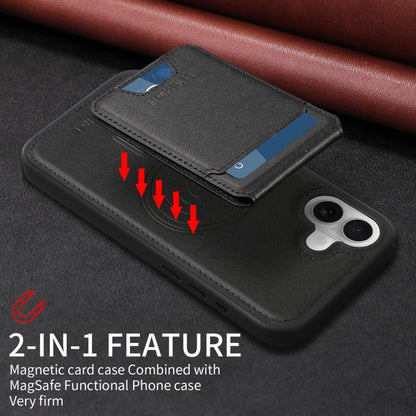 For iPhone 16 Plus BETOPNICE Vertical Flip Detachable MagSafe Wallet Phone Case(Black) - iPhone 16 Plus Cases by BETOPNICE | Online Shopping UK | buy2fix