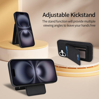 For iPhone 16 Plus BETOPNICE Vertical Flip Detachable MagSafe Wallet Phone Case(Black) - iPhone 16 Plus Cases by BETOPNICE | Online Shopping UK | buy2fix