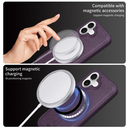 For iPhone 16 BETOPNICE Vertical Flip Detachable MagSafe Wallet Phone Case(Purple) - iPhone 16 Cases by BETOPNICE | Online Shopping UK | buy2fix