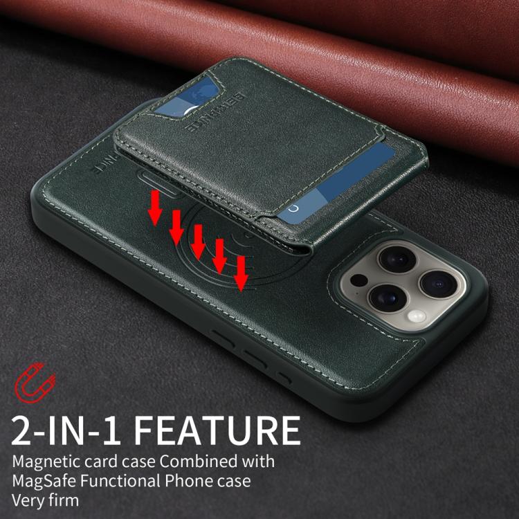 For iPhone 15 Pro Max BETOPNICE Vertical Flip Detachable MagSafe Wallet Phone Case(Green) - iPhone 15 Pro Max Cases by BETOPNICE | Online Shopping UK | buy2fix