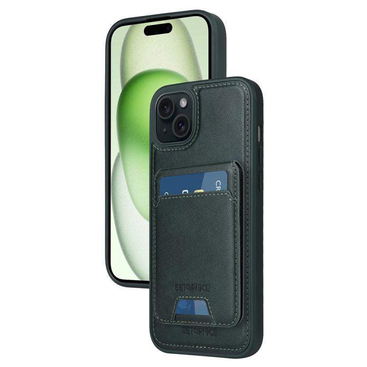 For iPhone 15 Plus BETOPNICE Vertical Flip Detachable MagSafe Wallet Phone Case(Green) - iPhone 15 Plus Cases by BETOPNICE | Online Shopping UK | buy2fix