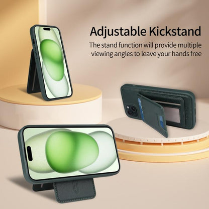 For iPhone 15 Plus BETOPNICE Vertical Flip Detachable MagSafe Wallet Phone Case(Green) - iPhone 15 Plus Cases by BETOPNICE | Online Shopping UK | buy2fix