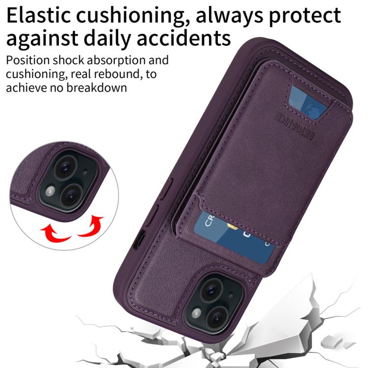 For iPhone 15 BETOPNICE Vertical Flip Detachable MagSafe Wallet Phone Case(Purple) - iPhone 15 Cases by BETOPNICE | Online Shopping UK | buy2fix