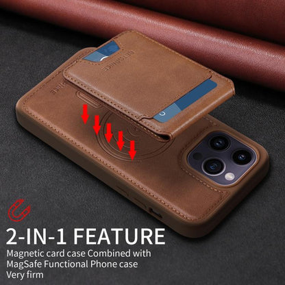 For iPhone 14 Pro Max BETOPNICE Vertical Flip Detachable MagSafe Wallet Phone Case(Brown) - iPhone 14 Pro Max Cases by BETOPNICE | Online Shopping UK | buy2fix