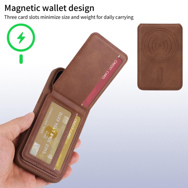 For iPhone 14 Pro Max BETOPNICE Vertical Flip Detachable MagSafe Wallet Phone Case(Brown) - iPhone 14 Pro Max Cases by BETOPNICE | Online Shopping UK | buy2fix