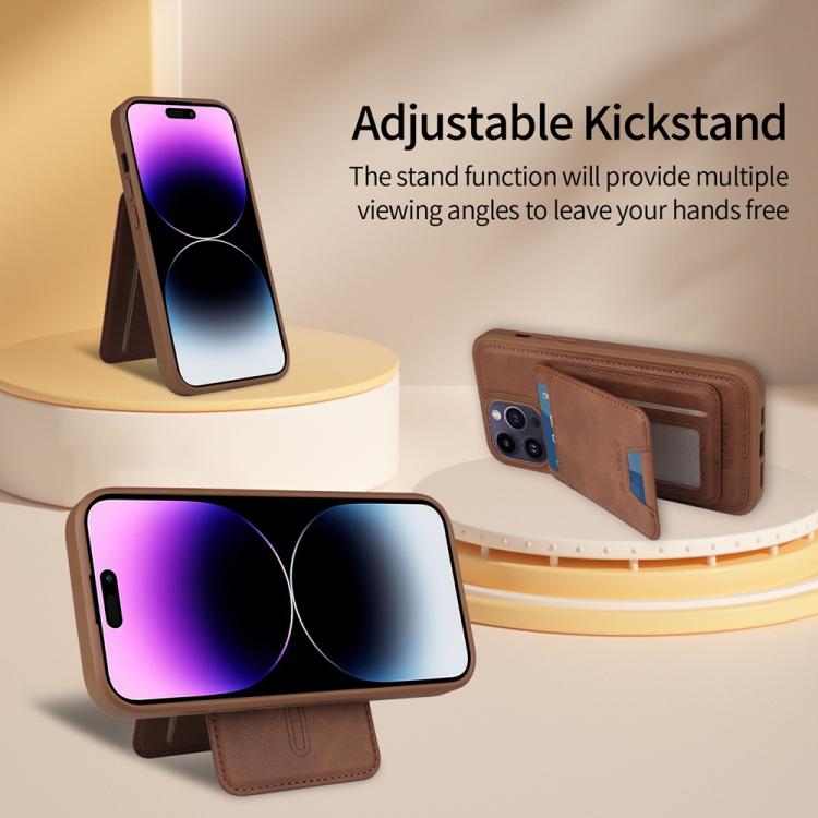 For iPhone 14 Pro Max BETOPNICE Vertical Flip Detachable MagSafe Wallet Phone Case(Brown) - iPhone 14 Pro Max Cases by BETOPNICE | Online Shopping UK | buy2fix