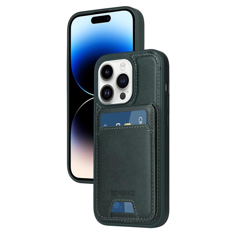 For iPhone 14 Pro BETOPNICE Vertical Flip Detachable MagSafe Wallet Phone Case(Green) - iPhone 14 Pro Cases by BETOPNICE | Online Shopping UK | buy2fix