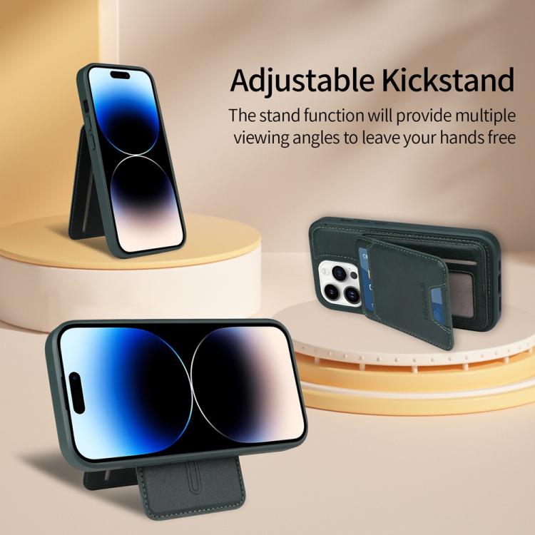 For iPhone 14 Pro BETOPNICE Vertical Flip Detachable MagSafe Wallet Phone Case(Green) - iPhone 14 Pro Cases by BETOPNICE | Online Shopping UK | buy2fix