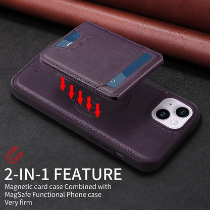 For iPhone 14 Plus BETOPNICE Vertical Flip Detachable MagSafe Wallet Phone Case(Purple) - iPhone 14 Plus Cases by BETOPNICE | Online Shopping UK | buy2fix