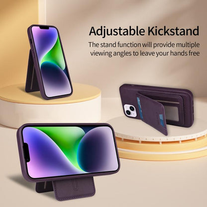 For iPhone 14 Plus BETOPNICE Vertical Flip Detachable MagSafe Wallet Phone Case(Purple) - iPhone 14 Plus Cases by BETOPNICE | Online Shopping UK | buy2fix