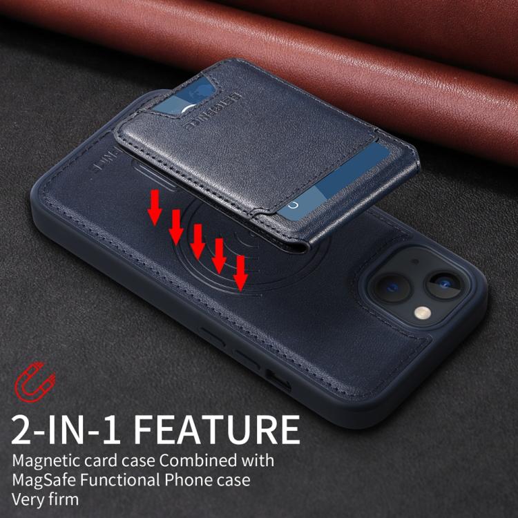 For iPhone 14 / 13 BETOPNICE Vertical Flip Detachable MagSafe Wallet Phone Case(Blue) - iPhone 14 Cases by BETOPNICE | Online Shopping UK | buy2fix