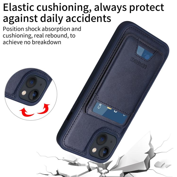 For iPhone 14 / 13 BETOPNICE Vertical Flip Detachable MagSafe Wallet Phone Case(Blue) - iPhone 14 Cases by BETOPNICE | Online Shopping UK | buy2fix