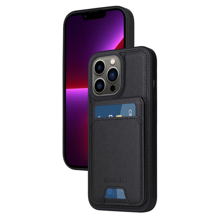 For iPhone 13 Pro BETOPNICE Vertical Flip Detachable MagSafe Wallet Phone Case(Black) - iPhone 13 Pro Cases by BETOPNICE | Online Shopping UK | buy2fix
