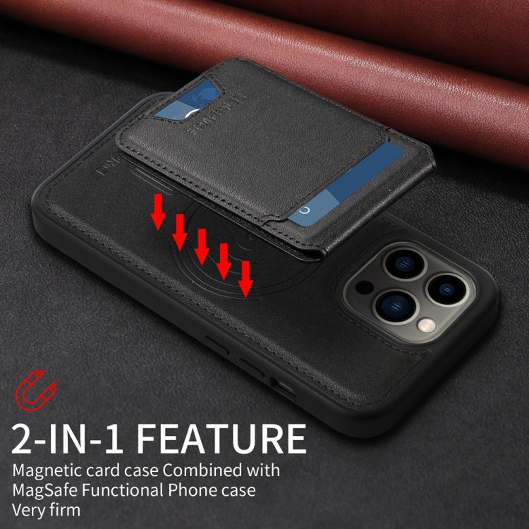 For iPhone 13 Pro BETOPNICE Vertical Flip Detachable MagSafe Wallet Phone Case(Black) - iPhone 13 Pro Cases by BETOPNICE | Online Shopping UK | buy2fix