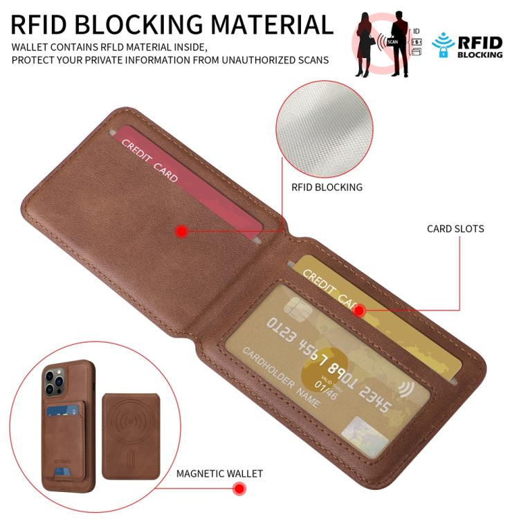 For iPhone 13 Pro Max BETOPNICE Vertical Flip Detachable MagSafe Wallet Phone Case(Brown) - iPhone 13 Pro Max Cases by BETOPNICE | Online Shopping UK | buy2fix