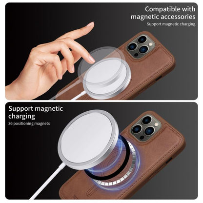 For iPhone 13 Pro Max BETOPNICE Vertical Flip Detachable MagSafe Wallet Phone Case(Brown) - iPhone 13 Pro Max Cases by BETOPNICE | Online Shopping UK | buy2fix