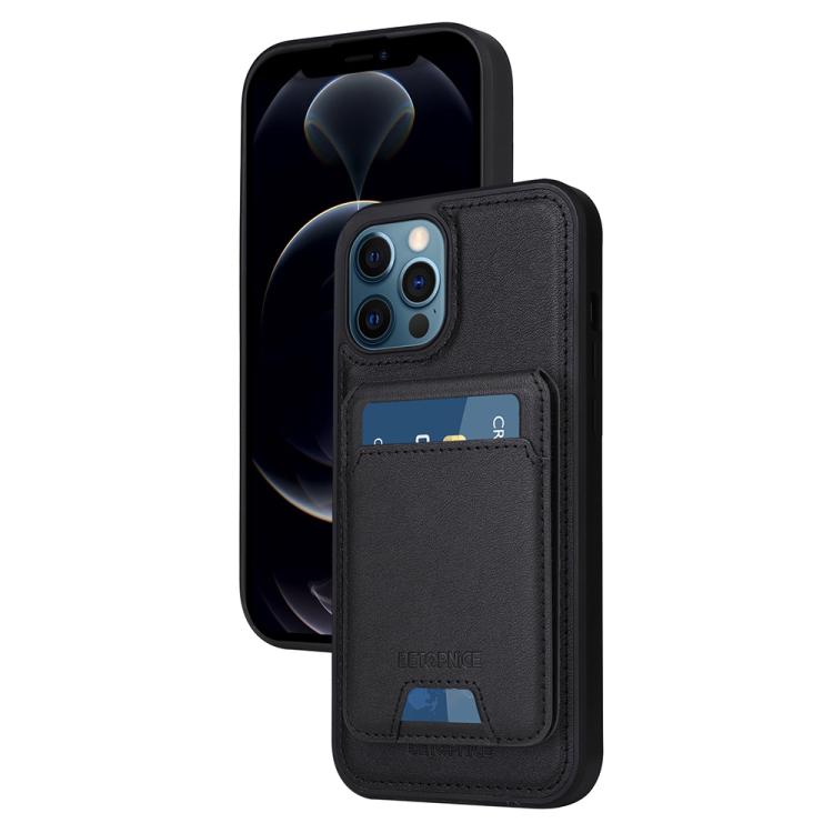 For iPhone 12 Pro Max BETOPNICE Vertical Flip Detachable MagSafe Wallet Phone Case(Black) - iPhone 12 Pro Max Cases by BETOPNICE | Online Shopping UK | buy2fix