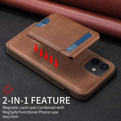 For iPhone 12 / 12 Pro BETOPNICE Vertical Flip Detachable MagSafe Wallet Phone Case(Brown) - iPhone 12 / 12 Pro Cases by BETOPNICE | Online Shopping UK | buy2fix