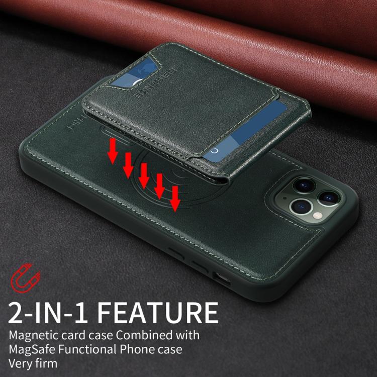 For iPhone 11 Pro Max BETOPNICE Vertical Flip Detachable MagSafe Wallet Phone Case(Green) - iPhone 11 Pro Max Cases by BETOPNICE | Online Shopping UK | buy2fix