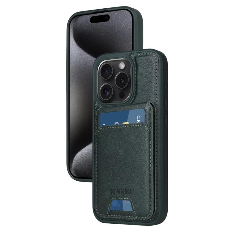 For iPhone 15 Pro BETOPNICE Vertical Flip Detachable MagSafe Wallet Phone Case(Green) - iPhone 15 Pro Cases by BETOPNICE | Online Shopping UK | buy2fix