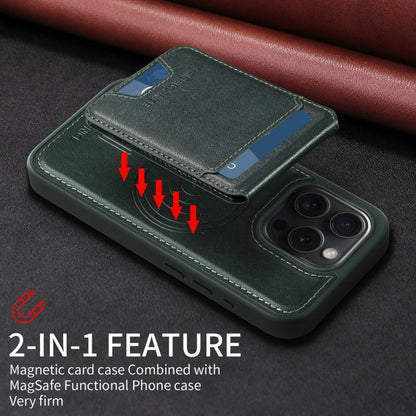For iPhone 15 Pro BETOPNICE Vertical Flip Detachable MagSafe Wallet Phone Case(Green) - iPhone 15 Pro Cases by BETOPNICE | Online Shopping UK | buy2fix