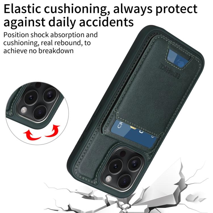 For iPhone 15 Pro BETOPNICE Vertical Flip Detachable MagSafe Wallet Phone Case(Green) - iPhone 15 Pro Cases by BETOPNICE | Online Shopping UK | buy2fix