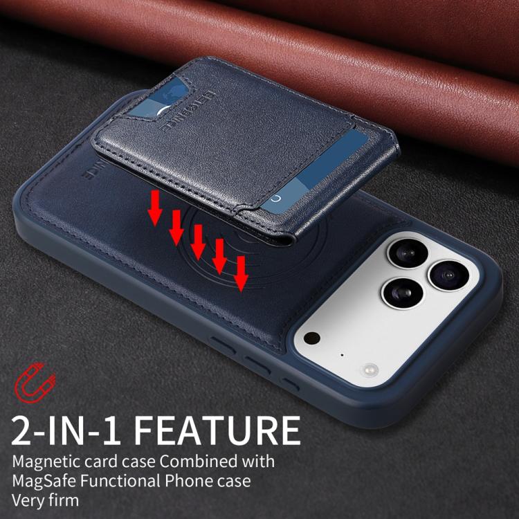 For iPhone 17 Pro Max BETOPNICE Vertical Flip Detachable MagSafe Wallet Phone Case(Blue) - iPhone 17 Pro Max Cases by BETOPNICE | Online Shopping UK | buy2fix