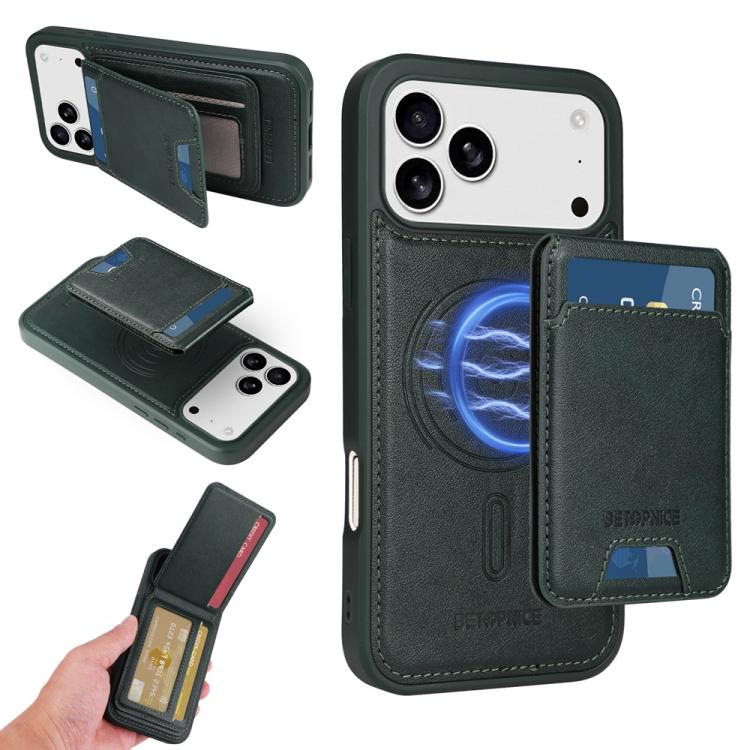 For iPhone 17 Pro Max BETOPNICE Vertical Flip Detachable MagSafe Wallet Phone Case(Green) - iPhone 17 Pro Max Cases by BETOPNICE | Online Shopping UK | buy2fix