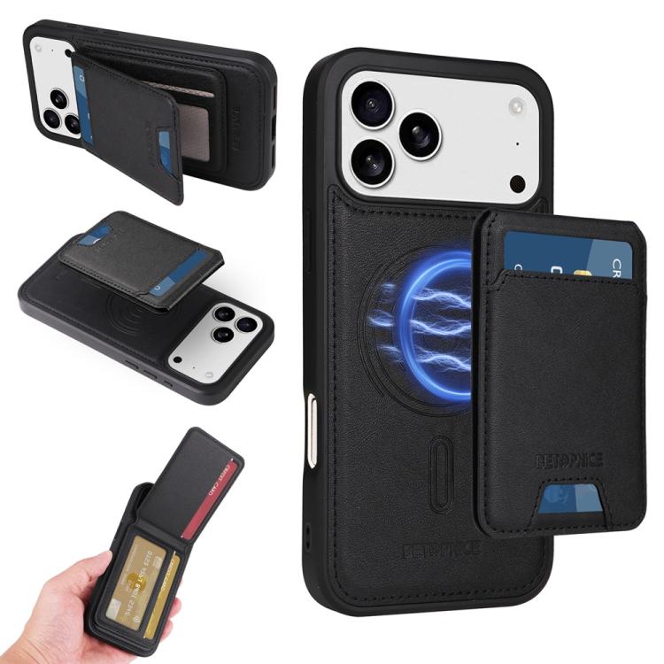 For iPhone 17 Pro Max BETOPNICE Vertical Flip Detachable MagSafe Wallet Phone Case(Black) - iPhone 17 Pro Max Cases by BETOPNICE | Online Shopping UK | buy2fix