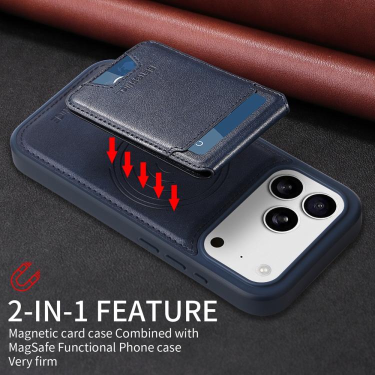 For iPhone 17 Pro BETOPNICE Vertical Flip Detachable MagSafe Wallet Phone Case(Blue) - iPhone 17 Pro Cases by BETOPNICE | Online Shopping UK | buy2fix