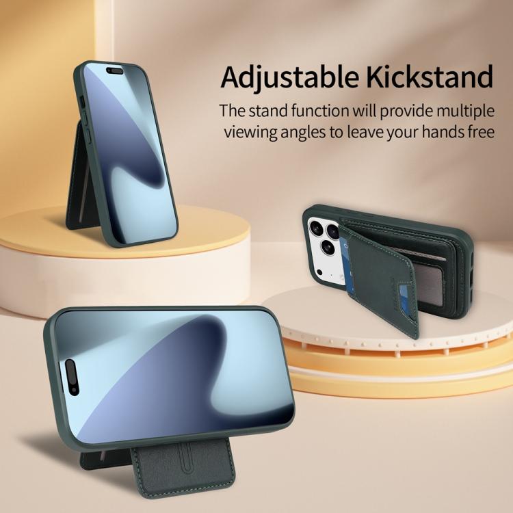 For iPhone 17 Pro BETOPNICE Vertical Flip Detachable MagSafe Wallet Phone Case(Green) - iPhone 17 Pro Cases by BETOPNICE | Online Shopping UK | buy2fix