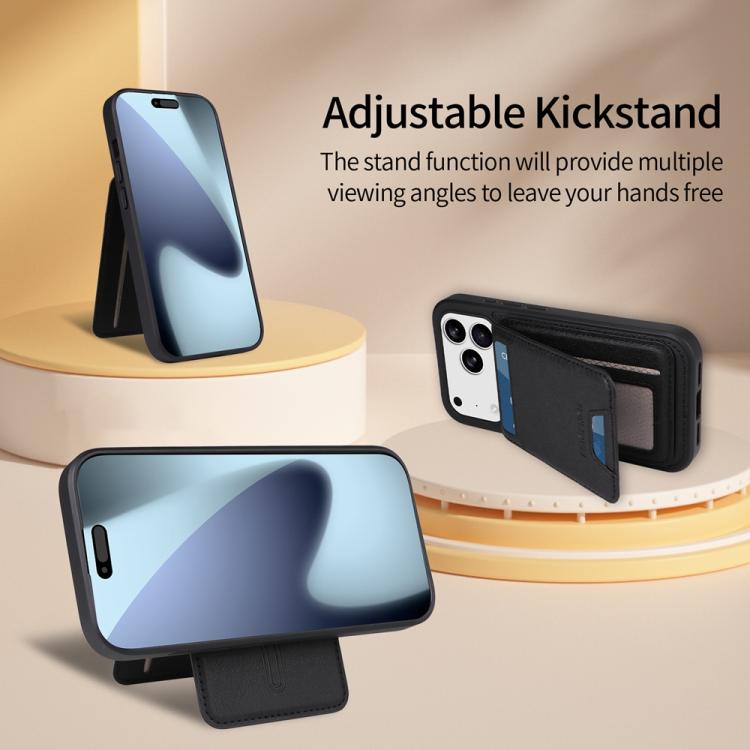 For iPhone 17 Pro BETOPNICE Vertical Flip Detachable MagSafe Wallet Phone Case(Black) - iPhone 17 Pro Cases by BETOPNICE | Online Shopping UK | buy2fix