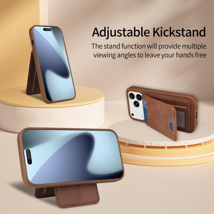 For iPhone 17 Pro BETOPNICE Vertical Flip Detachable MagSafe Wallet Phone Case(Brown) - iPhone 17 Pro Cases by BETOPNICE | Online Shopping UK | buy2fix