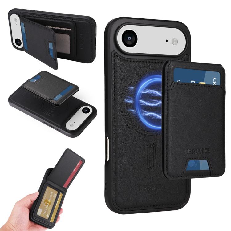 For iPhone Air BETOPNICE Vertical Flip Detachable MagSafe Wallet Phone Case(Black) - iPhone Air Cases by BETOPNICE | Online Shopping UK | buy2fix