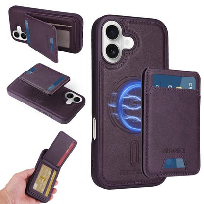 For iPhone 17 BETOPNICE Vertical Flip Detachable MagSafe Wallet Phone Case(Purple) - iPhone 17 Cases by BETOPNICE | Online Shopping UK | buy2fix