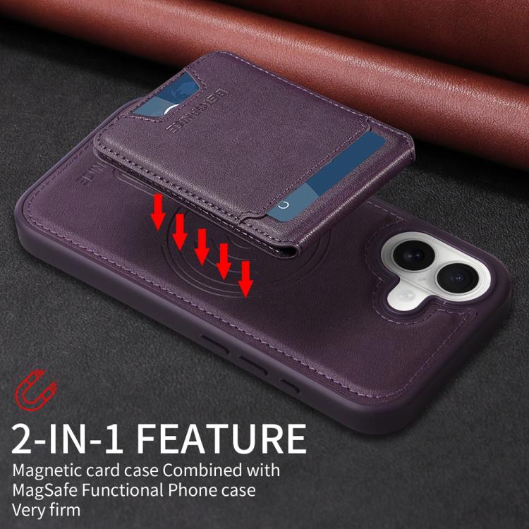 For iPhone 17 BETOPNICE Vertical Flip Detachable MagSafe Wallet Phone Case(Purple) - iPhone 17 Cases by BETOPNICE | Online Shopping UK | buy2fix