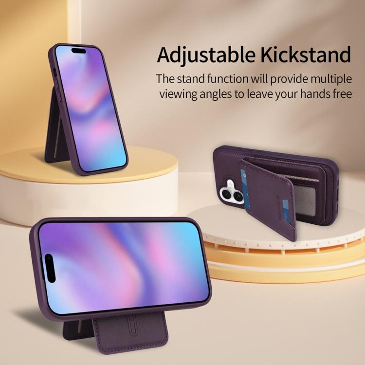 For iPhone 17 BETOPNICE Vertical Flip Detachable MagSafe Wallet Phone Case(Purple) - iPhone 17 Cases by BETOPNICE | Online Shopping UK | buy2fix