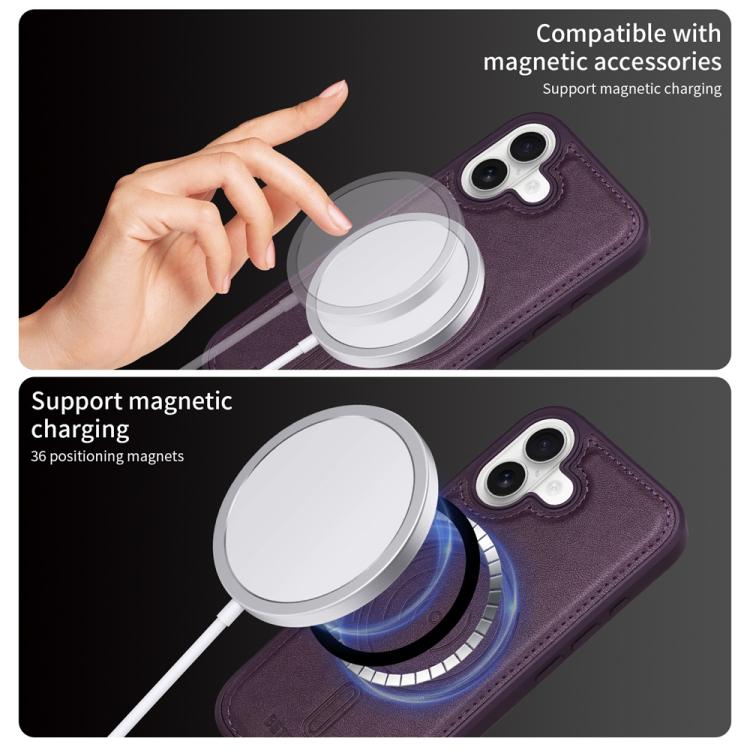 For iPhone 17 BETOPNICE Vertical Flip Detachable MagSafe Wallet Phone Case(Purple) - iPhone 17 Cases by BETOPNICE | Online Shopping UK | buy2fix