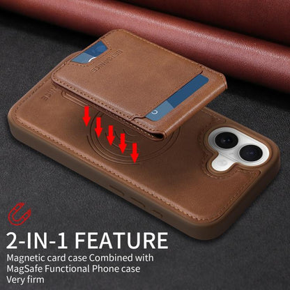 For iPhone 17 BETOPNICE Vertical Flip Detachable MagSafe Wallet Phone Case(Brown) - iPhone 17 Cases by BETOPNICE | Online Shopping UK | buy2fix