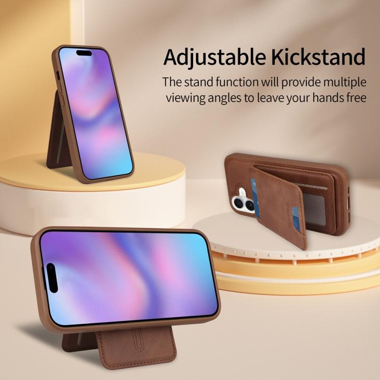 For iPhone 17 BETOPNICE Vertical Flip Detachable MagSafe Wallet Phone Case(Brown) - iPhone 17 Cases by BETOPNICE | Online Shopping UK | buy2fix