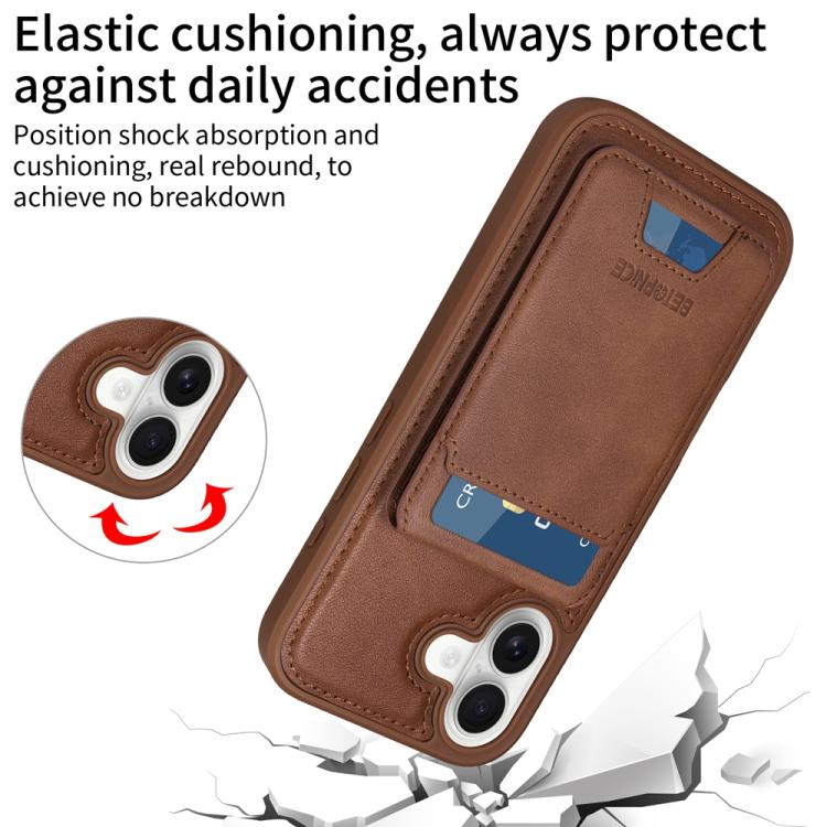 For iPhone 17 BETOPNICE Vertical Flip Detachable MagSafe Wallet Phone Case(Brown) - iPhone 17 Cases by BETOPNICE | Online Shopping UK | buy2fix
