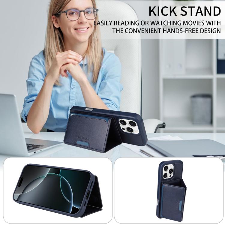 For iPhone 16 Pro Max BETOPNICE Horizontal Flip Detachable MagSafe Wallet Phone Case(Blue) - iPhone 16 Pro Max Cases by BETOPNICE | Online Shopping UK | buy2fix