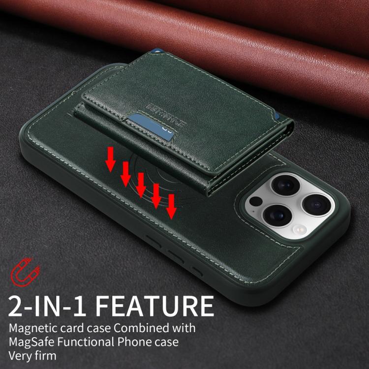 For iPhone 16 Pro Max BETOPNICE Horizontal Flip Detachable MagSafe Wallet Phone Case(Green) - iPhone 16 Pro Max Cases by BETOPNICE | Online Shopping UK | buy2fix