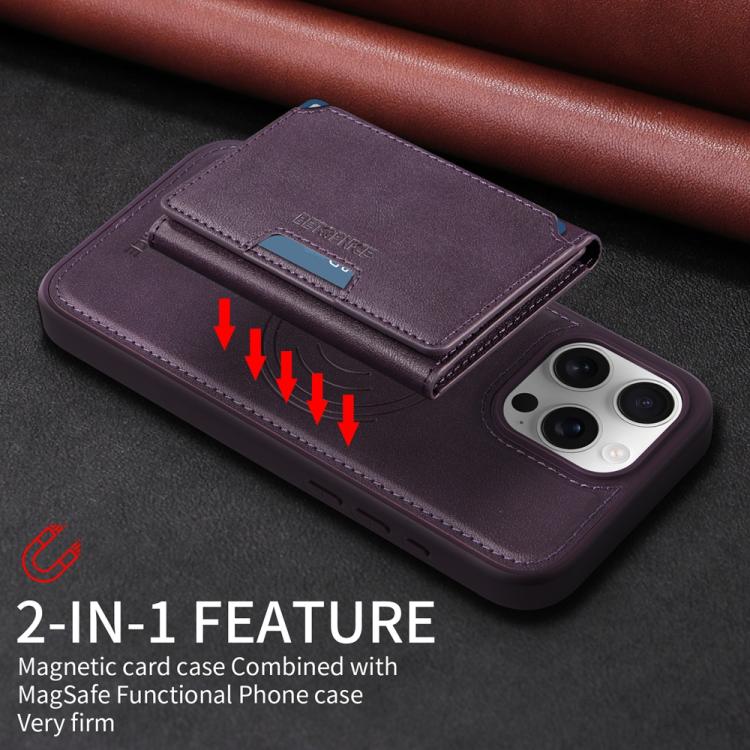 For iPhone 16 Pro Max BETOPNICE Horizontal Flip Detachable MagSafe Wallet Phone Case(Purple) - iPhone 16 Pro Max Cases by BETOPNICE | Online Shopping UK | buy2fix